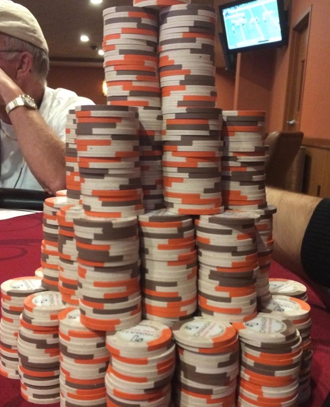 Coach Robbie live poker chip stack photo 6