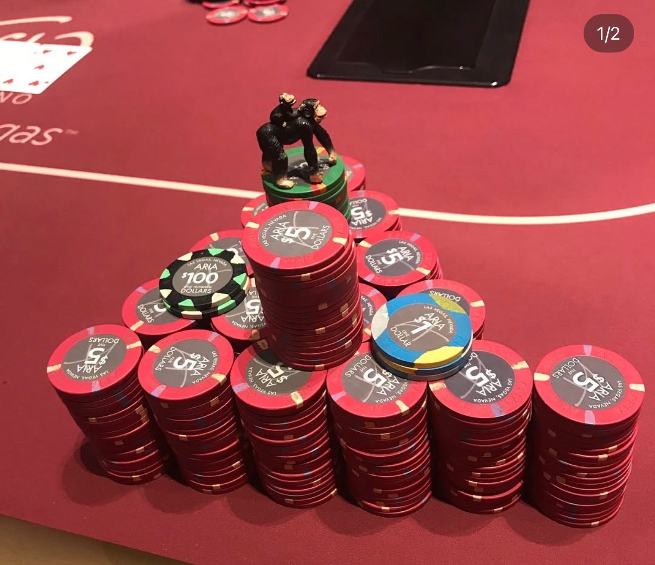 Coach Robbie live poker chip stack photo 7